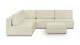 Canapé d'angle à gauche modulable 8 places avec pouf en tissu bouclé beige - Harper Mod