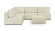 Canapé d'angle à gauche modulable 8 places avec pouf en tissu bouclé beige - Harper Mod