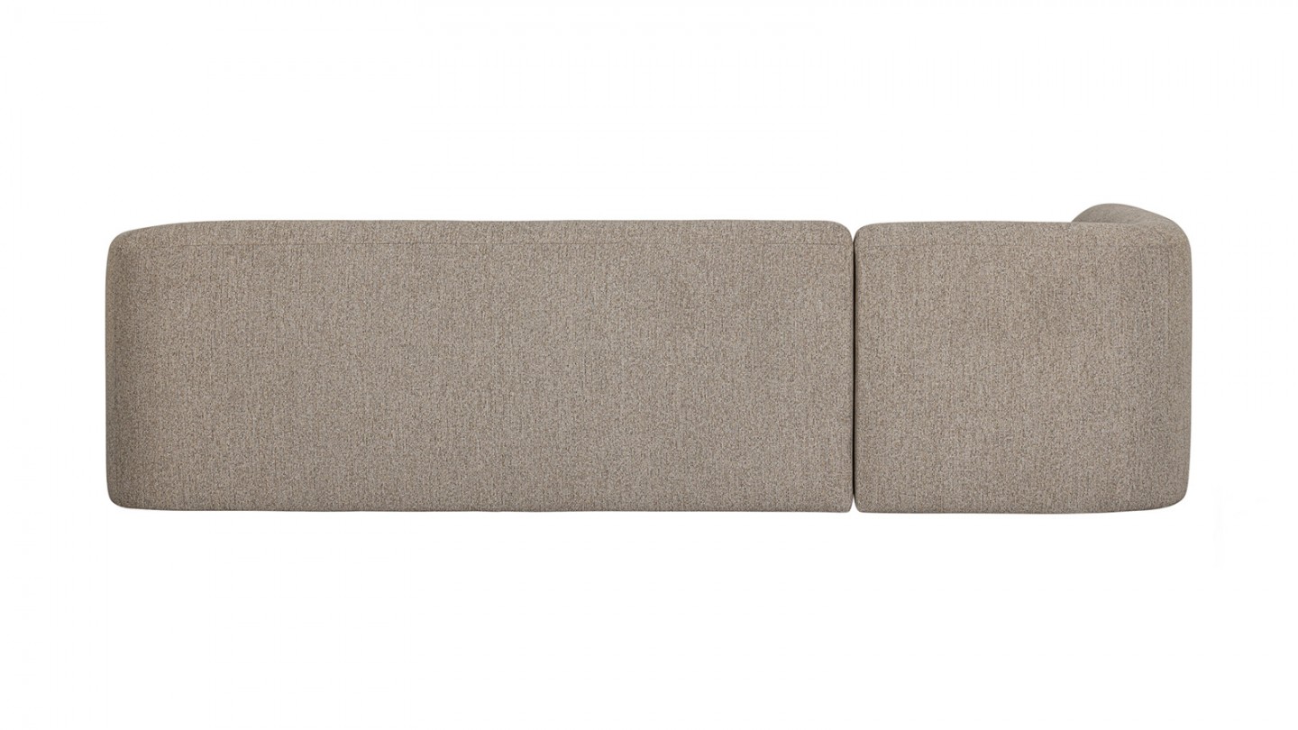 Canapé d'angle à gauche 4 places en tissu chenille taupe - Sloping