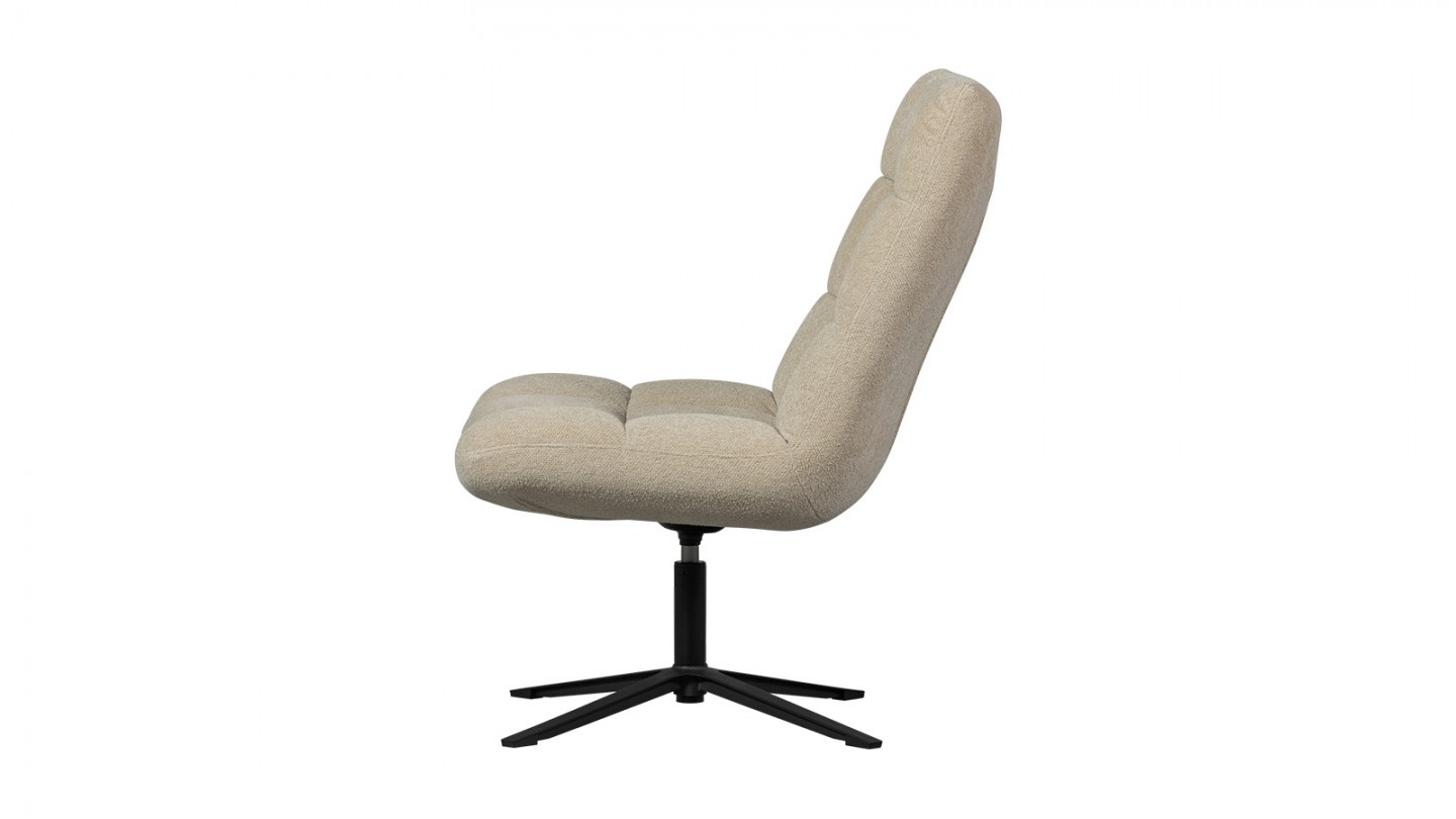 Fauteuil pivotant en tissu bouclé beige - Job