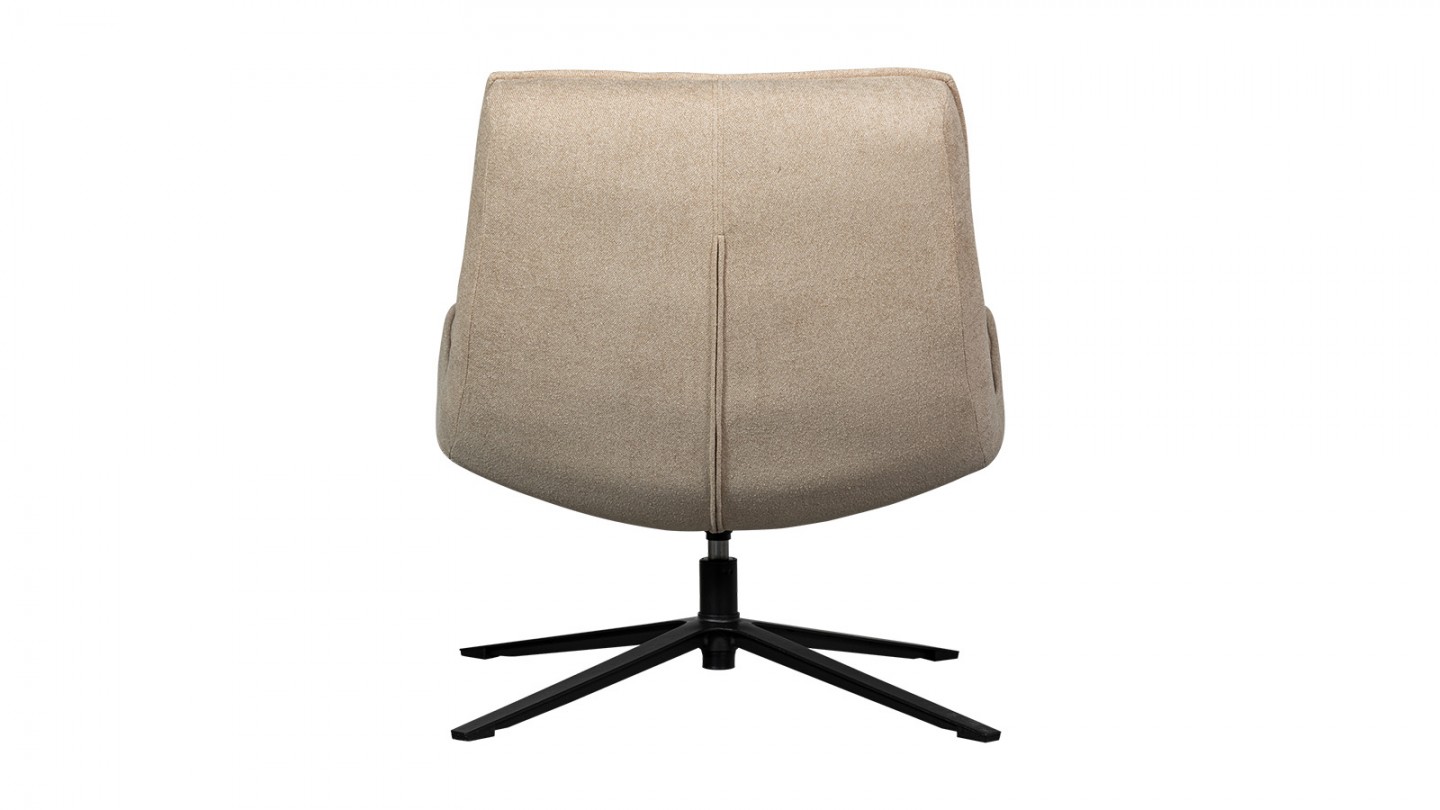 Fauteuil pivotant en tissu beige - Maudi