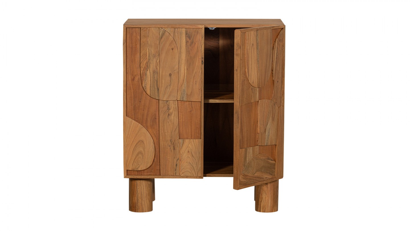 Buffet 2 portes en bois sculpté 80 cm - Notice