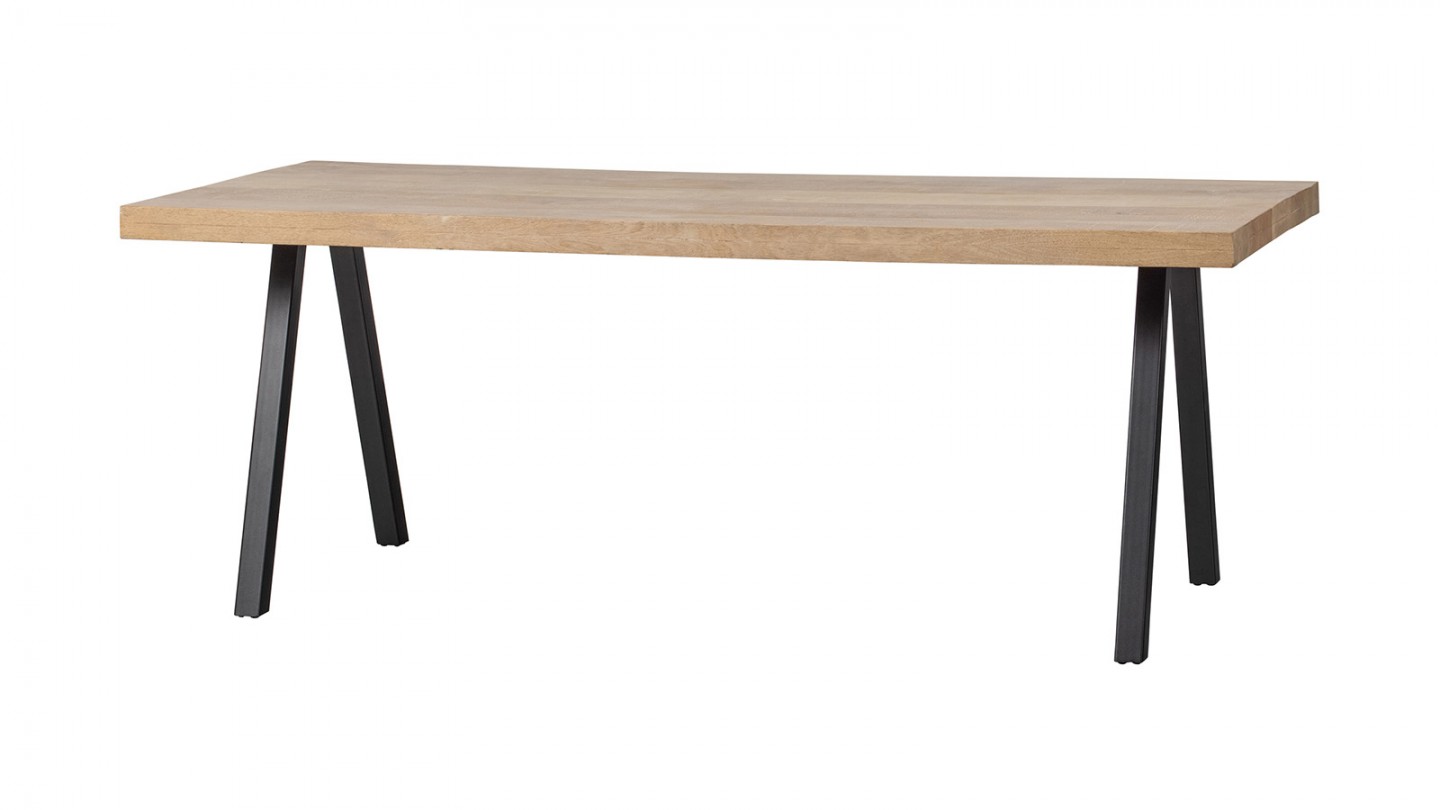 Table rectangulaire 6/8 personnes bois de manguier 180 cm - piètement croisé -Tablo