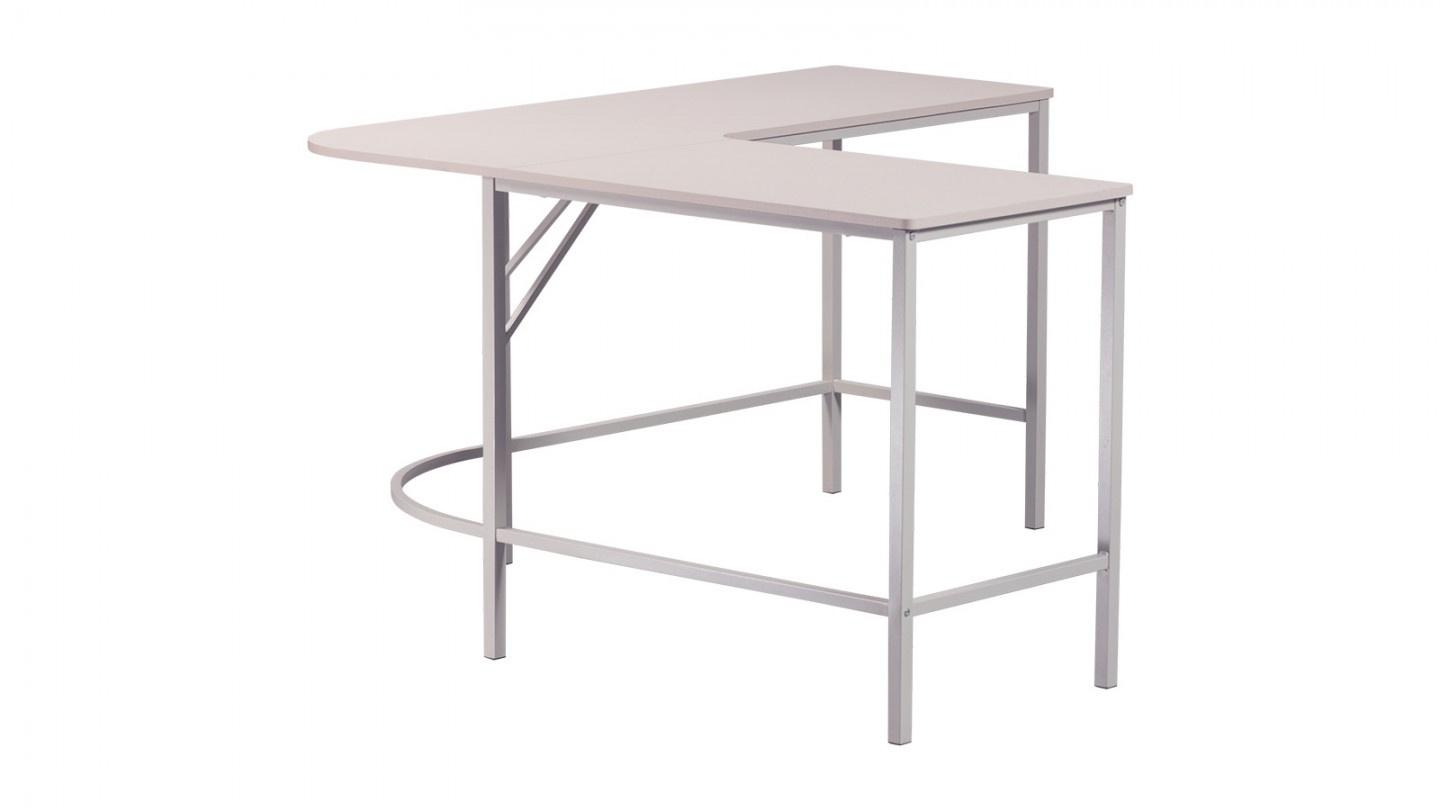 Bureau d'angle naturel/gris clair 135 cm - Mike