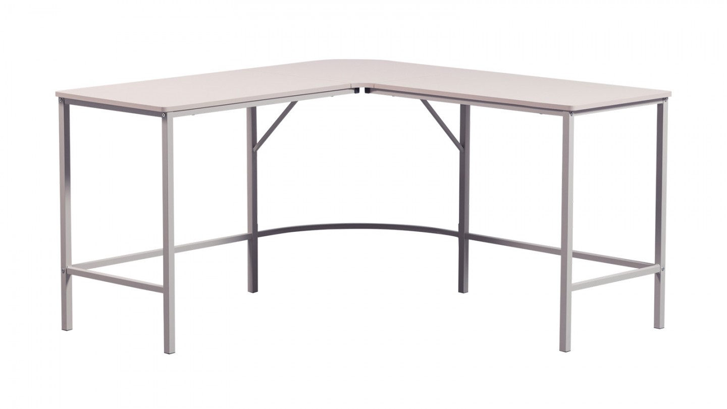 Bureau d'angle naturel/gris clair 135 cm - Mike