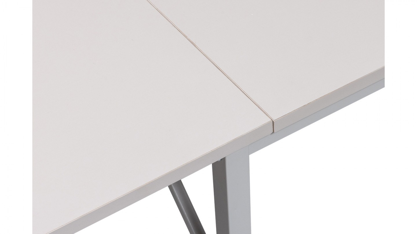 Bureau d'angle naturel/gris clair 135 cm - Mike