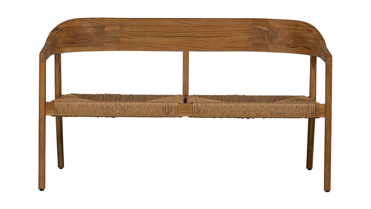 Banc de jardin en osier et teck 131 cm - Chena