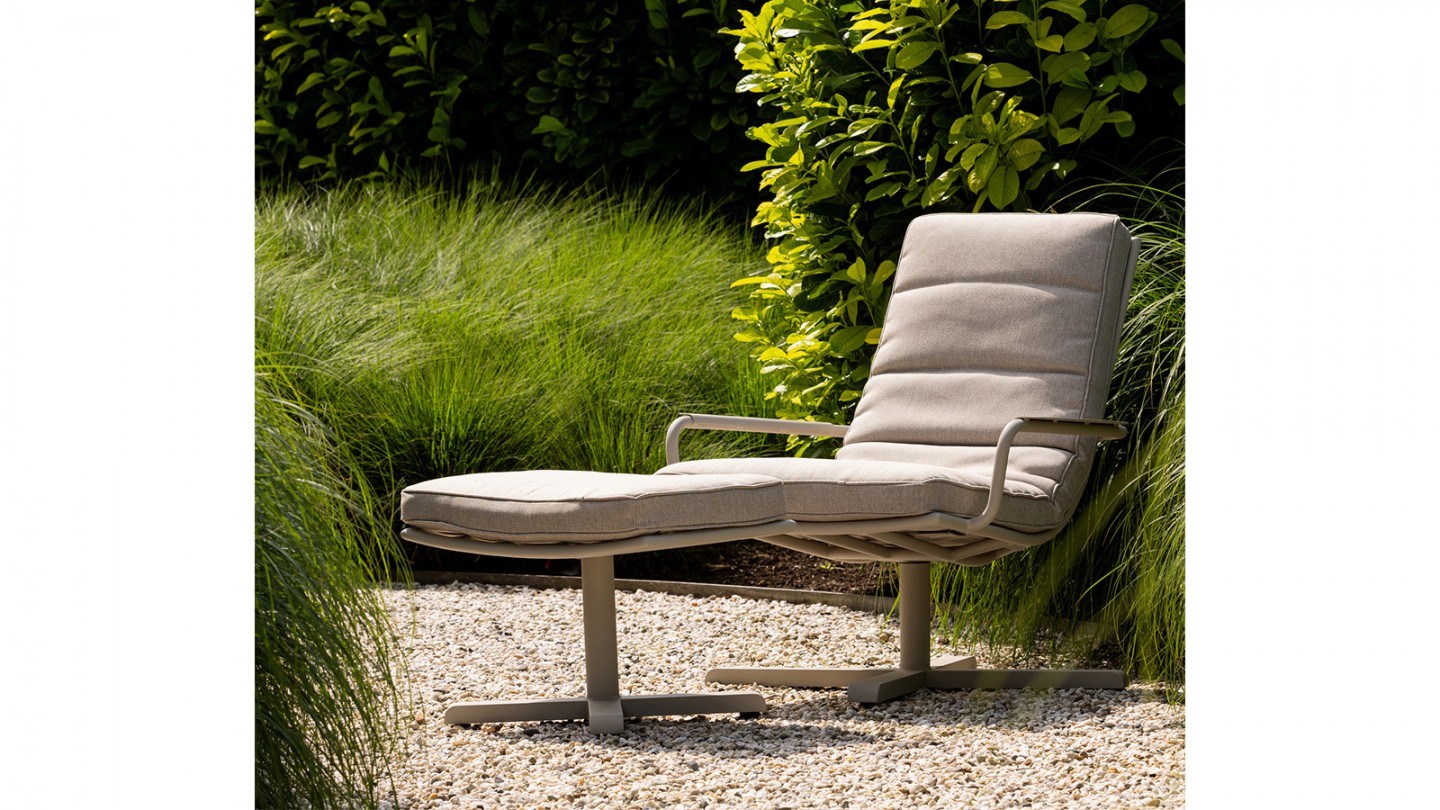 Fauteuil de jardin en aluminium couleur sable - Coosa