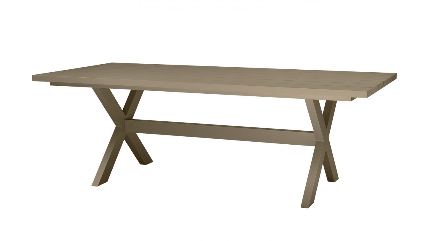 Table de jardin en aluminium couleur vert/gris 220 cm - Delta