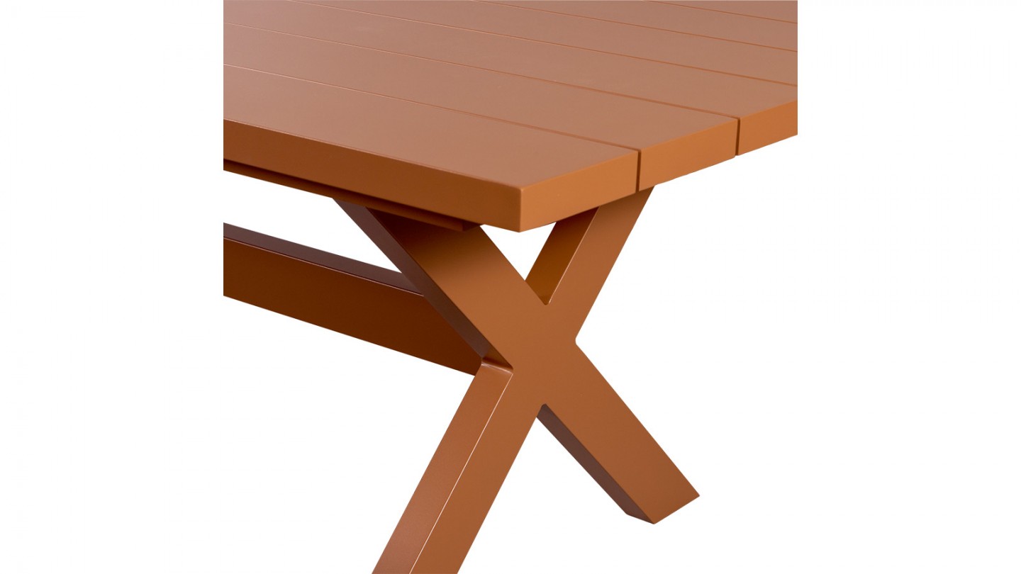 Table de jardin en aluminium terracotta 220 cm - Delta