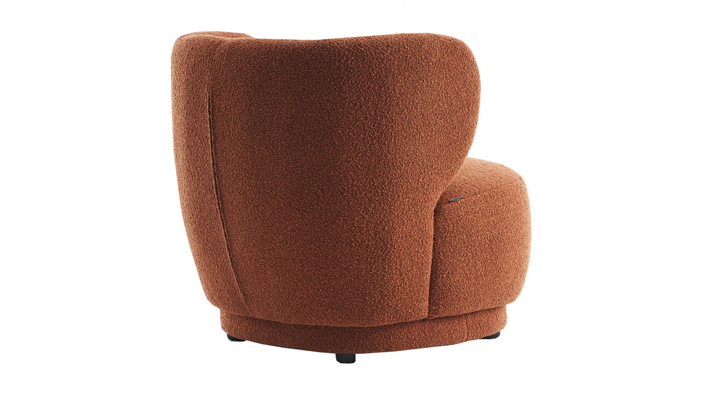 Fauteuil en tissu bouclette rouille - Ester