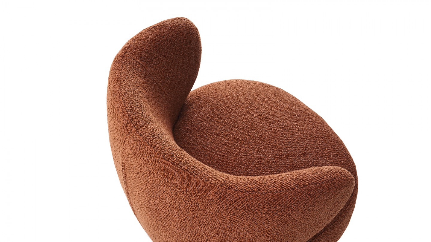 Fauteuil en tissu bouclette rouille - Ester