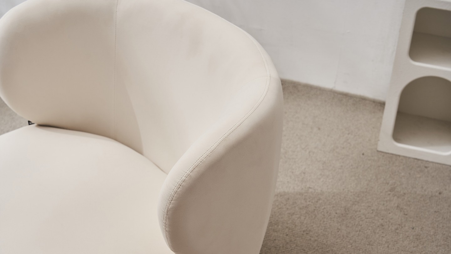 Fauteuil en velours beige - Ester