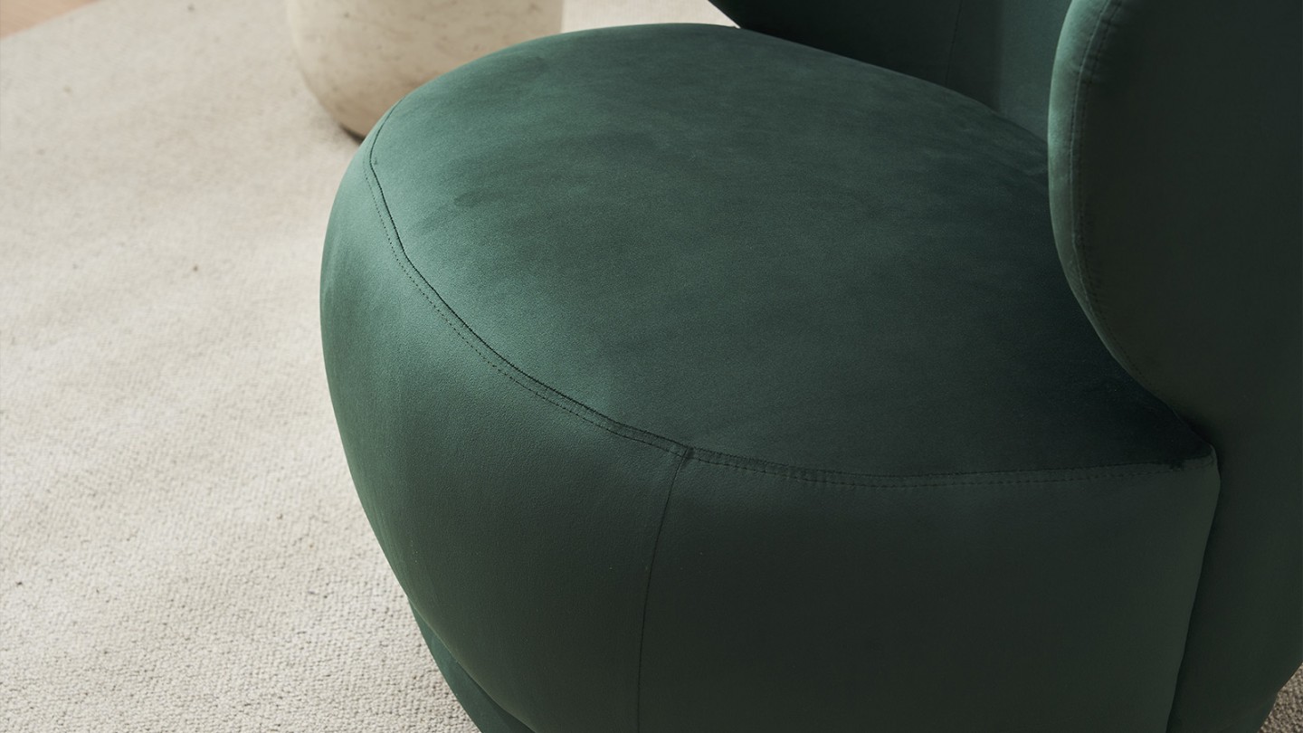 Fauteuil en velours vert - Ester