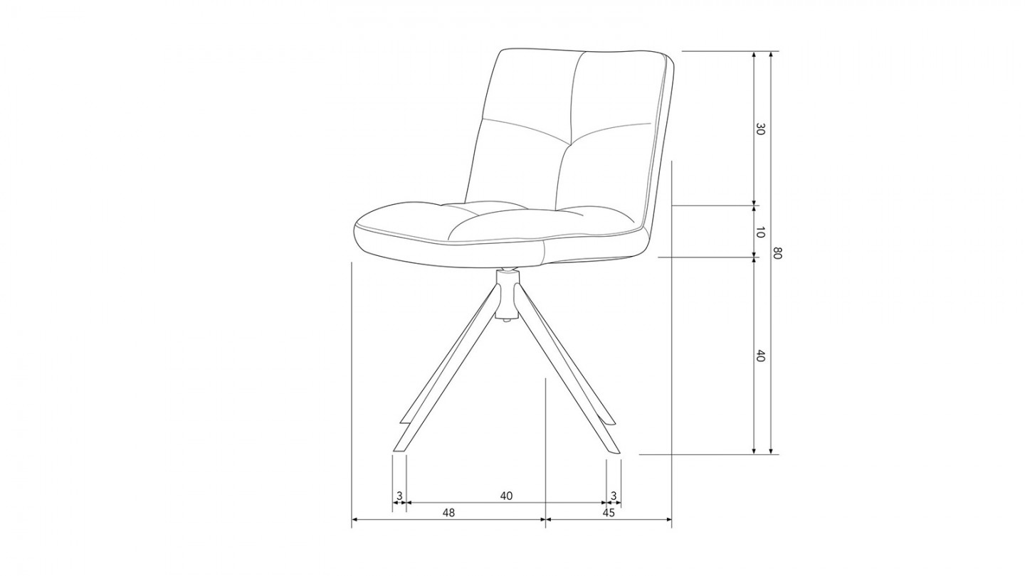 Chaise pivotante en velours vert kaki - Vinny