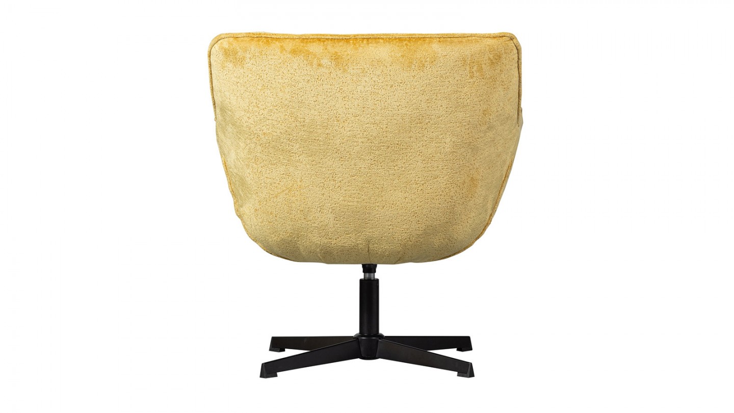 Fauteuil pivotant en tissu chenille jaune - Wibo