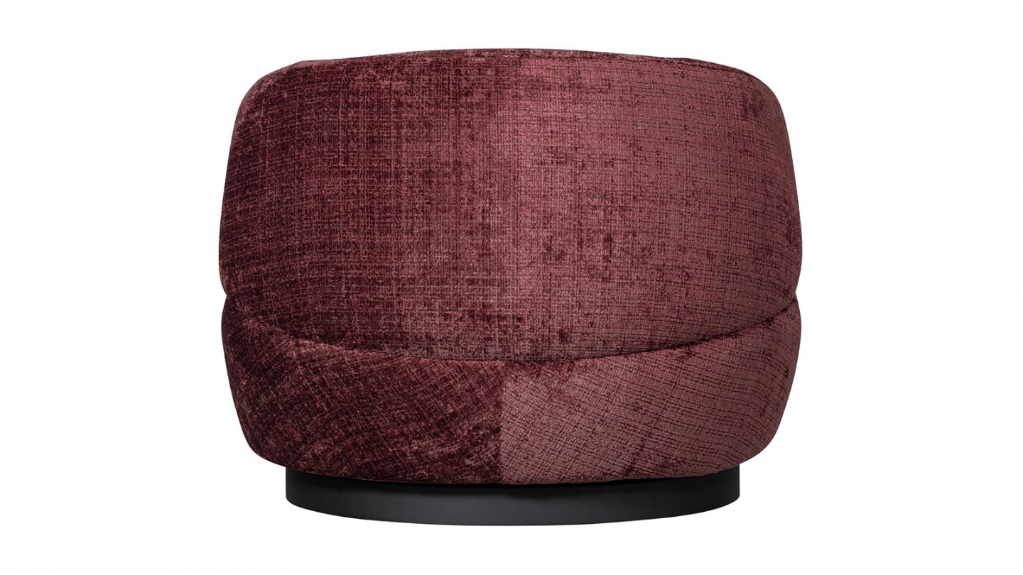 Fauteuil pivotant en tissu chenille aubergine - Woolly