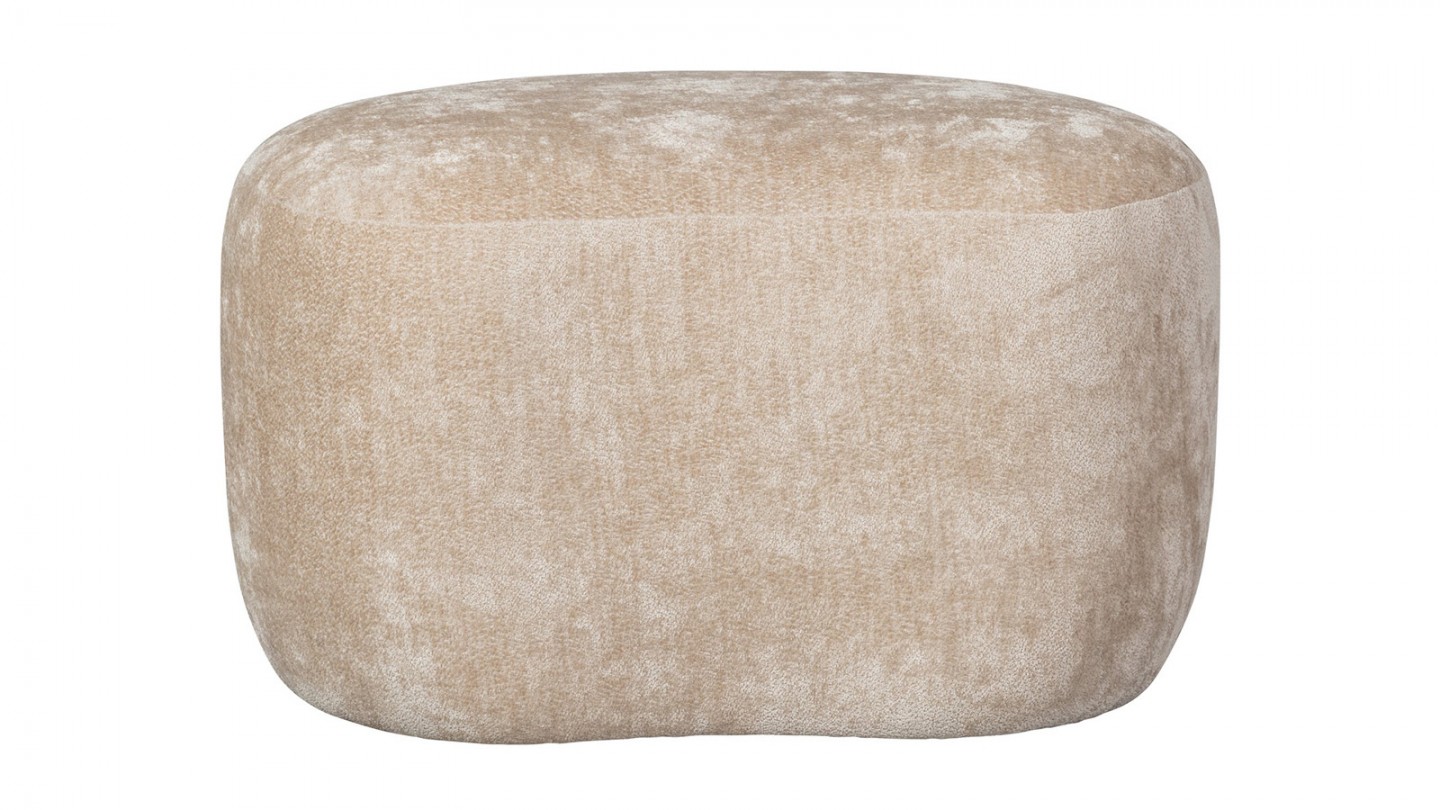 Pouf modulable en tissu chenille beige - Popular