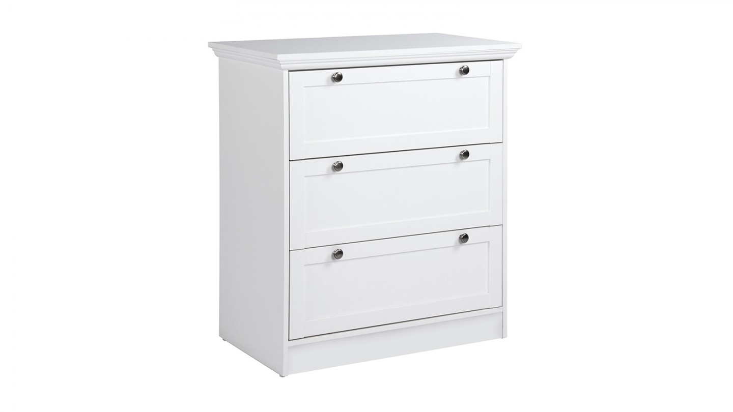 Commode 3 tiroirs blanche 80 cm - Alix