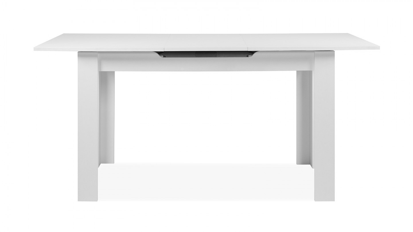 Table à manger extensible 4/6 personnes blanche 125/165 cm - Lars