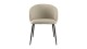 Lot de 2 chaises en tissu beige dossier arrondi pieds acier noir - Augustin