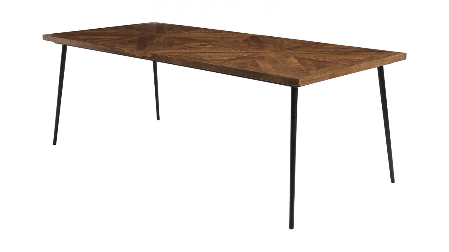 Table à manger rectangulaire en bois recyclés 220 cm - Kiara