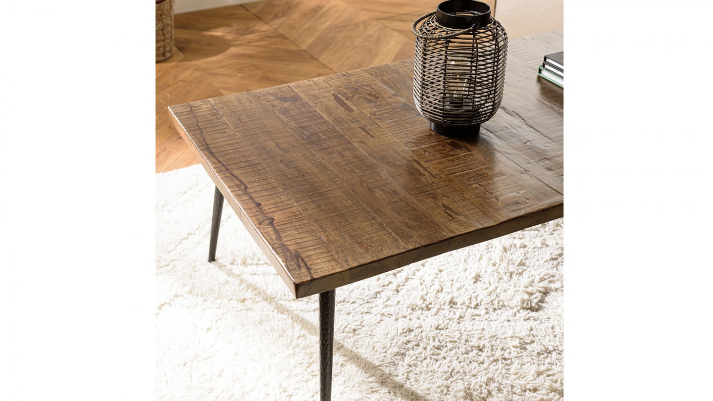 Table basse rectangulaire 135cm en bois recyclé - Kiara