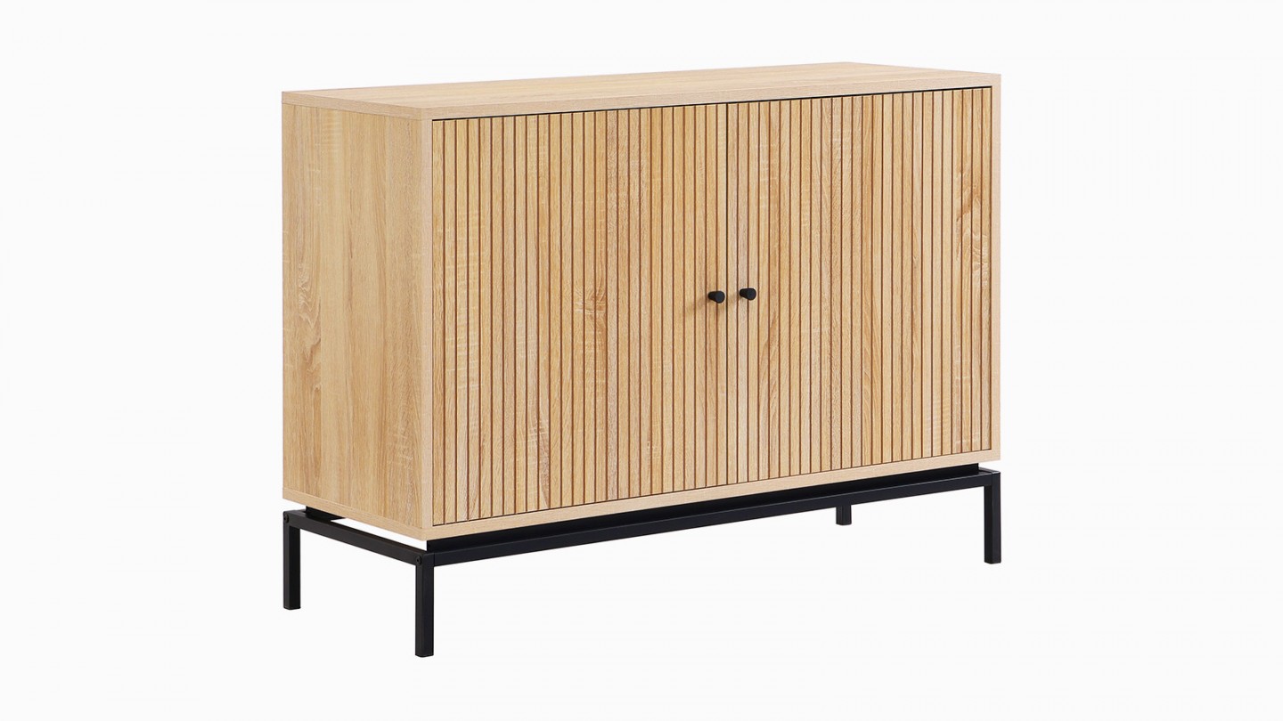 Buffet 2 portes effet bois 110 cm - Talia