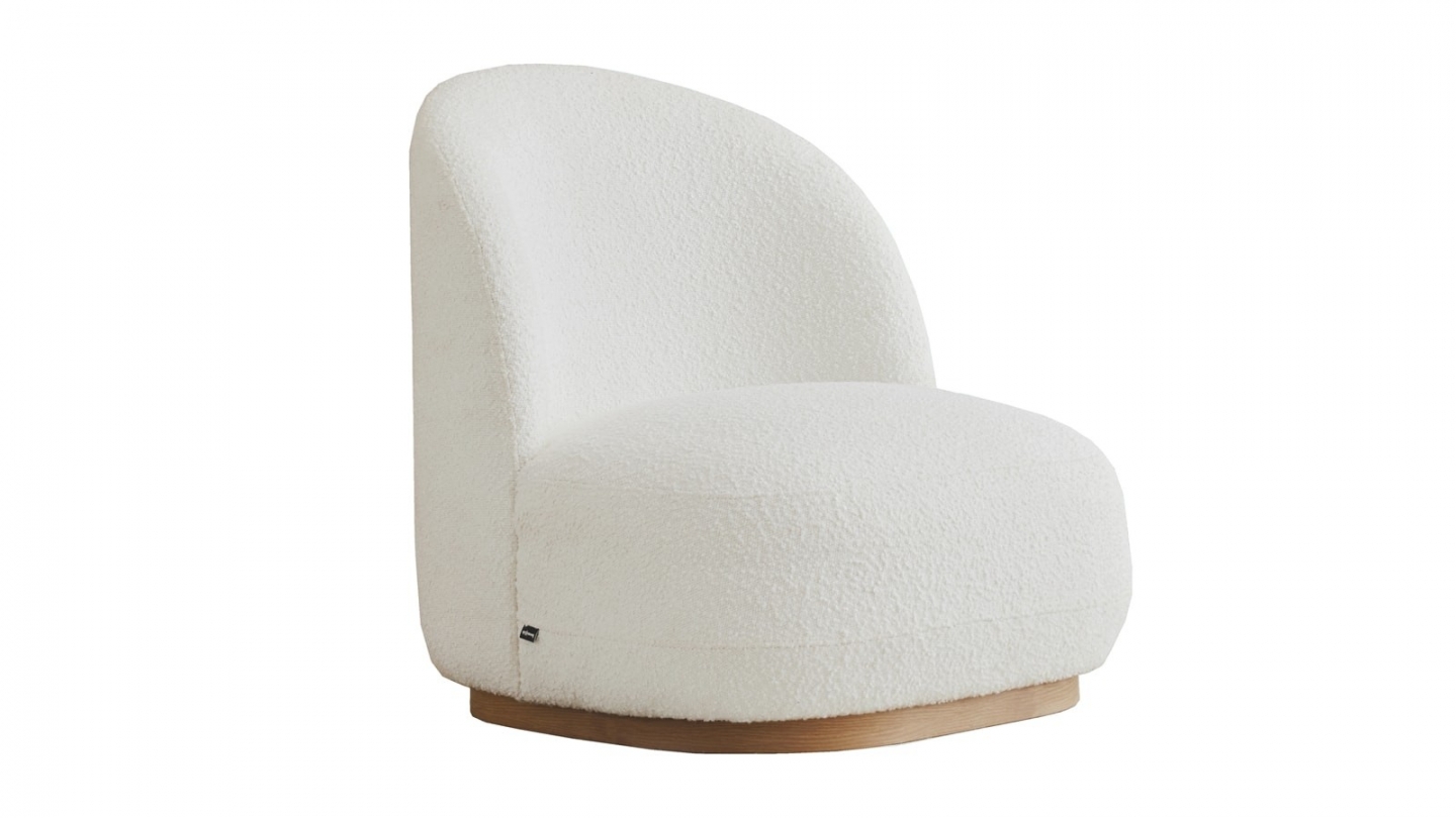 Fauteuil en tissu bouclette écru - Colette Fauteuil en tissu bouclette écru - Colette
