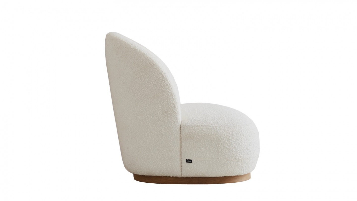 Fauteuil en tissu bouclette écru - Colette Fauteuil en tissu bouclette écru - Colette