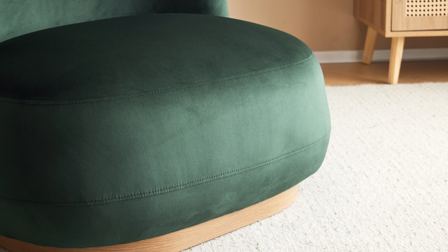 Fauteuil en velours vert - Colette