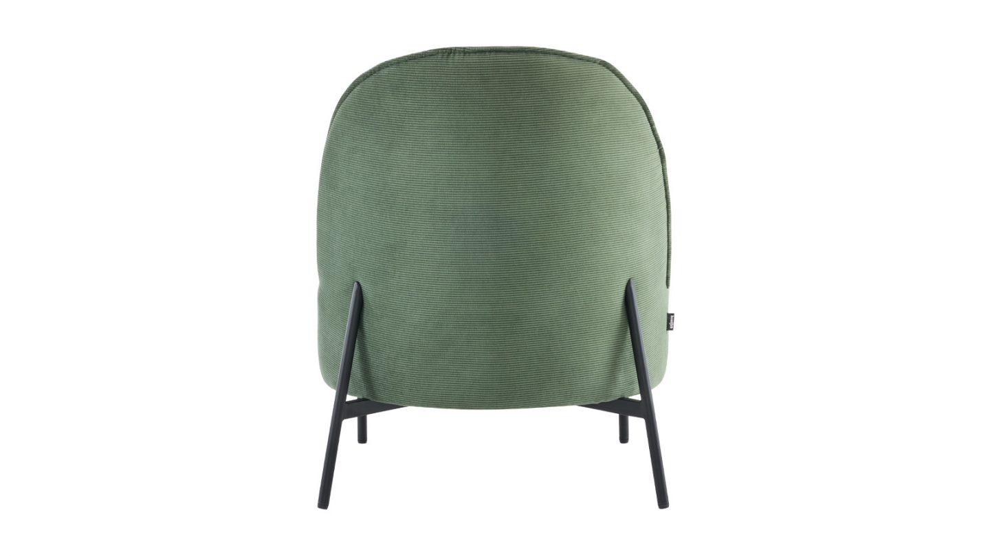 Fauteuil en velours côtelé vert kaki - Basile