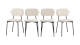 Lot de 4 chaises en velours côtelé beige - Lorie