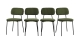 Lot de 4 chaises en velours côtelé vert kaki - Lorie