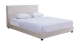 Lit adulte 180x200 cm avec tête de lit rembourrée en velours côtelé beige - William