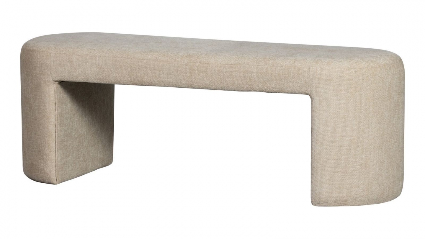 Banc en tissu chenille naturel - Jacob