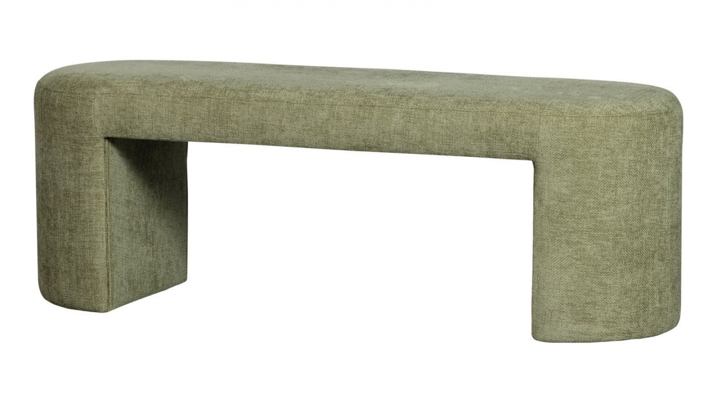 Banc en tissu chenille vert olive - Jacob