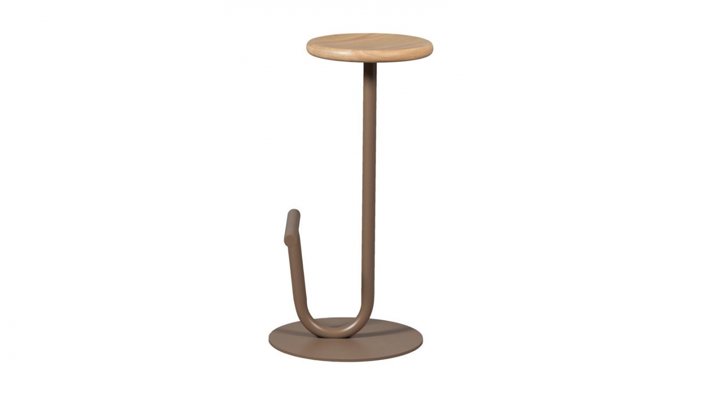 Tabouret de bar en bois et métal couleur cuivre - Kimo