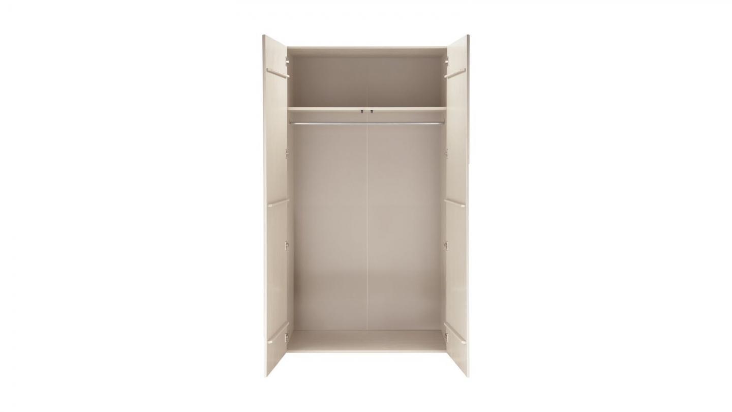 Armoire 2 portes 1 tiroir en bois FSC beige 110 cm - Rain