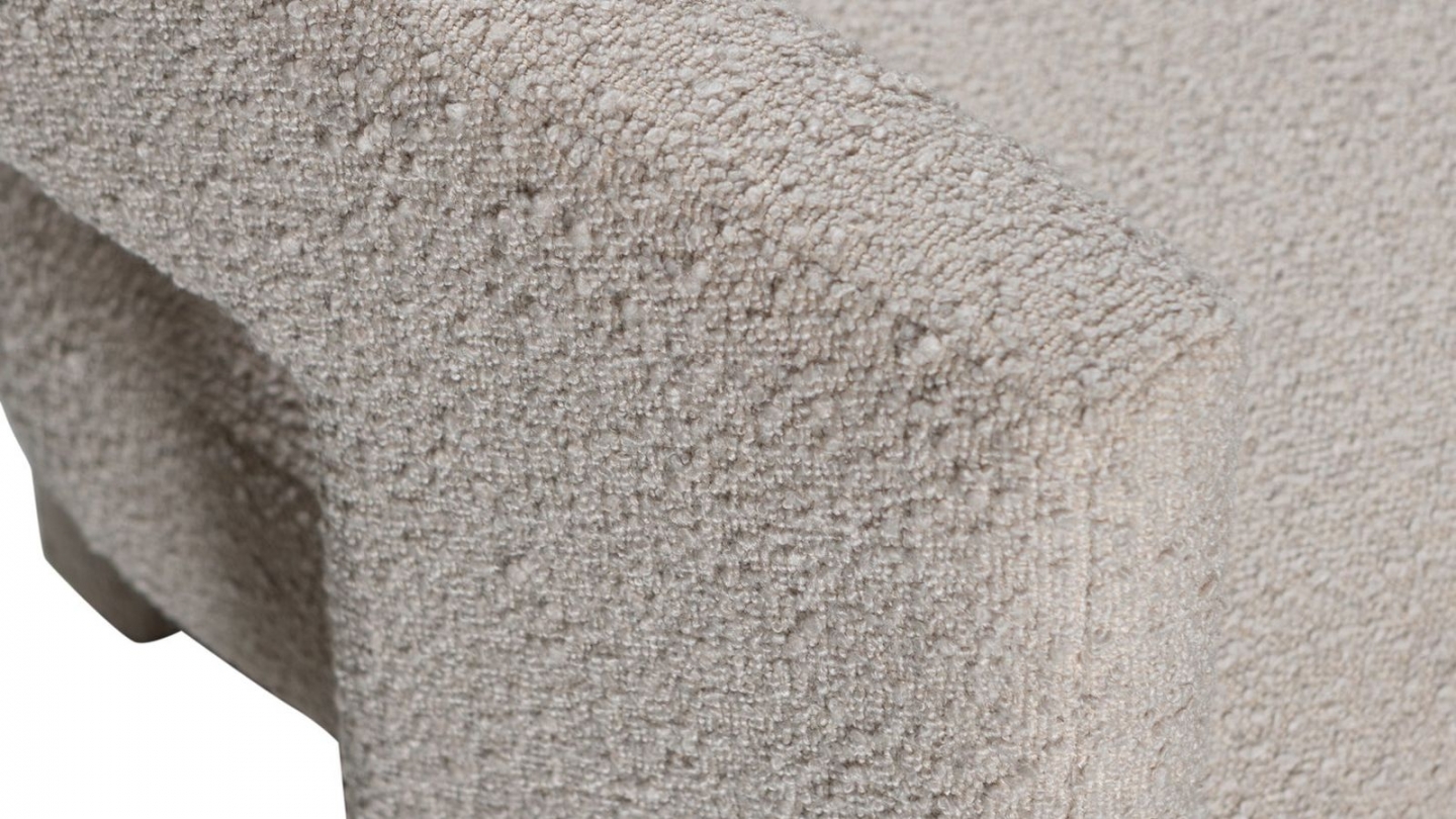 Fauteuil en tissu bouclé beige - Tiwa