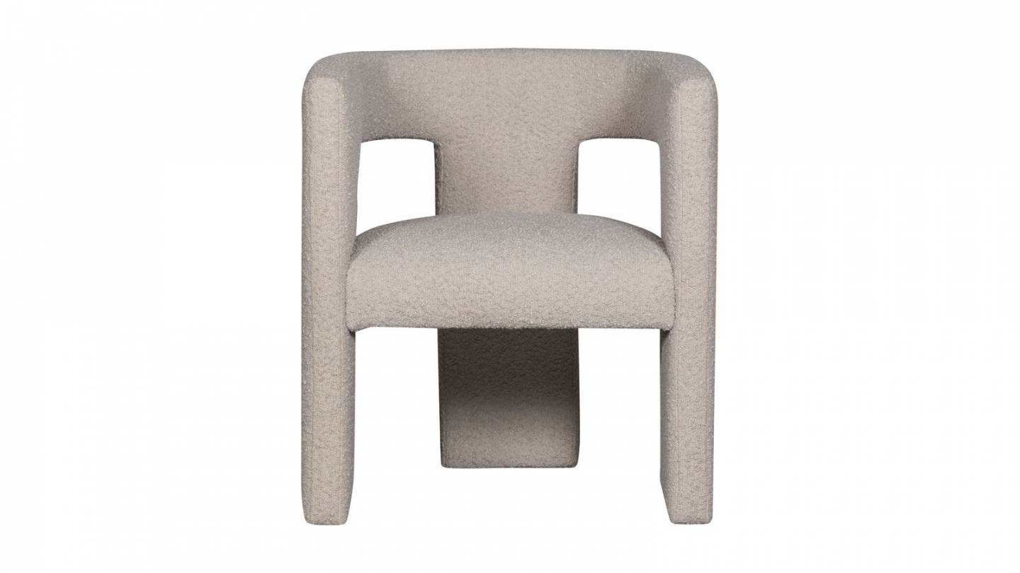 Fauteuil en tissu bouclé beige - Tiwa