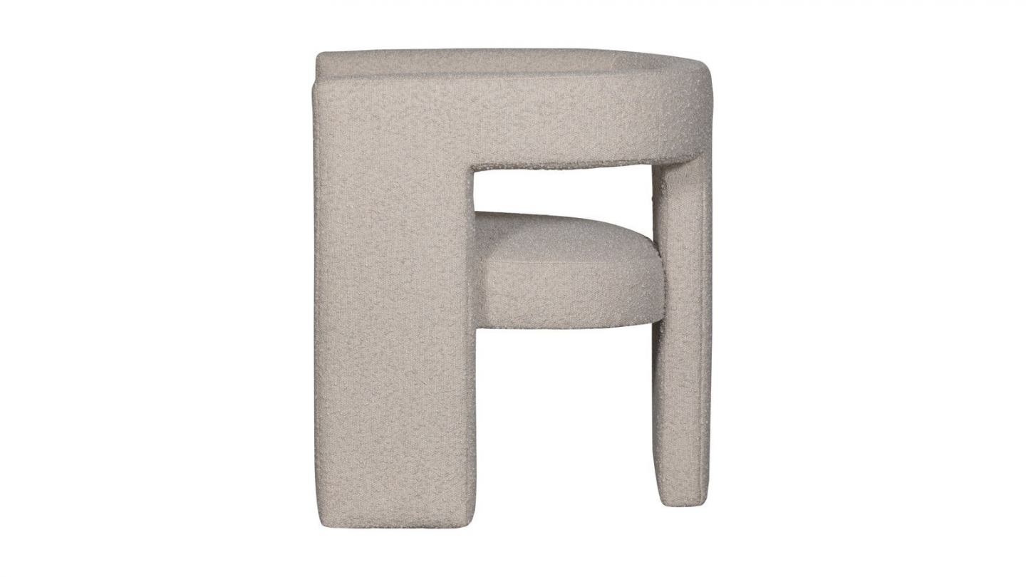 Fauteuil en tissu bouclé beige - Tiwa