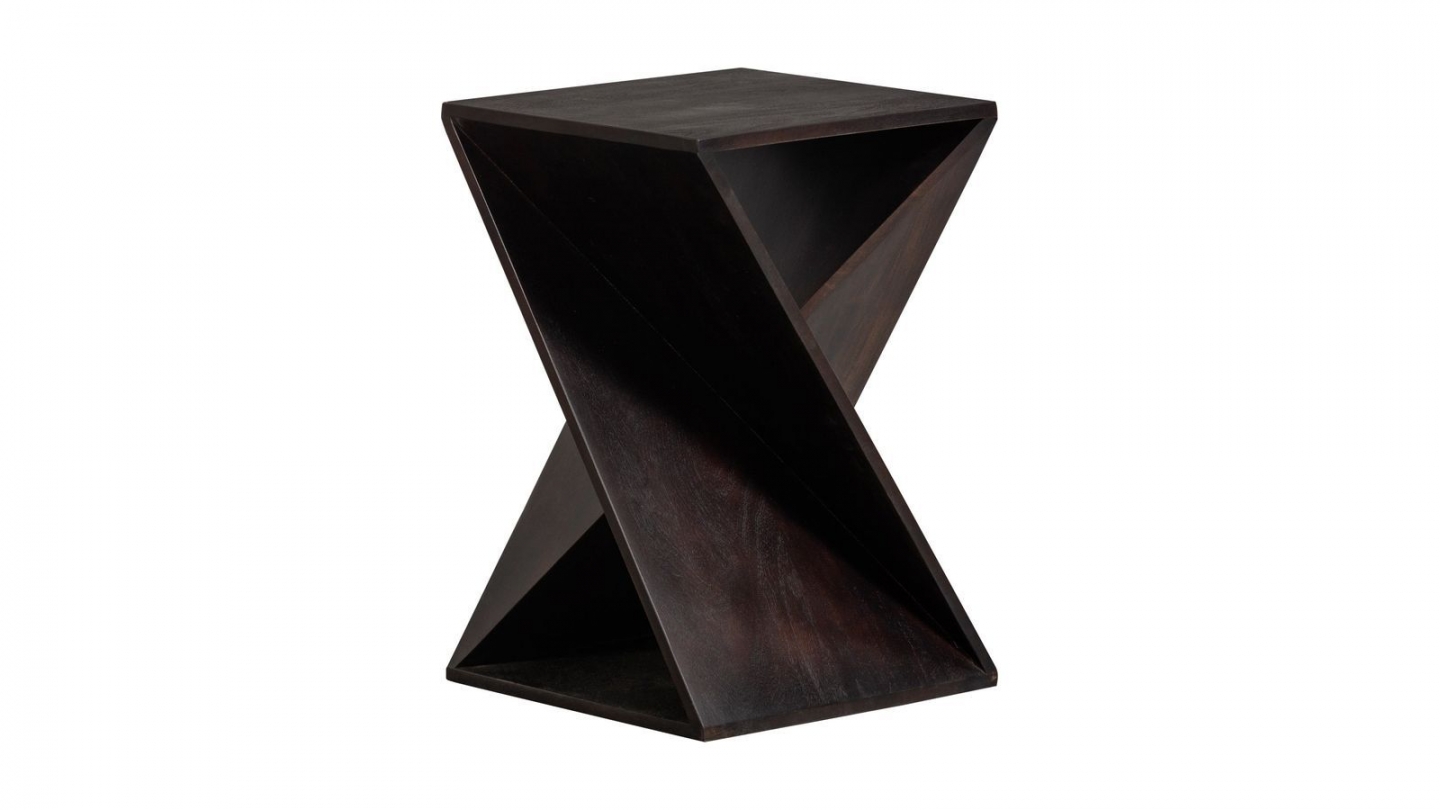 Table d'appoint en bois marron foncé 41 cm - Ikem