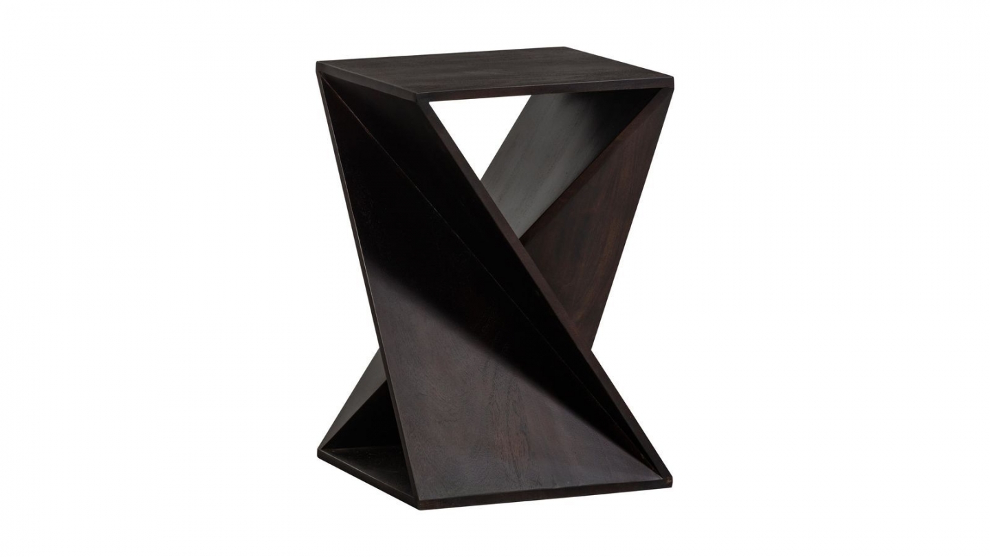 Table d'appoint en bois marron foncé 41 cm - Ikem