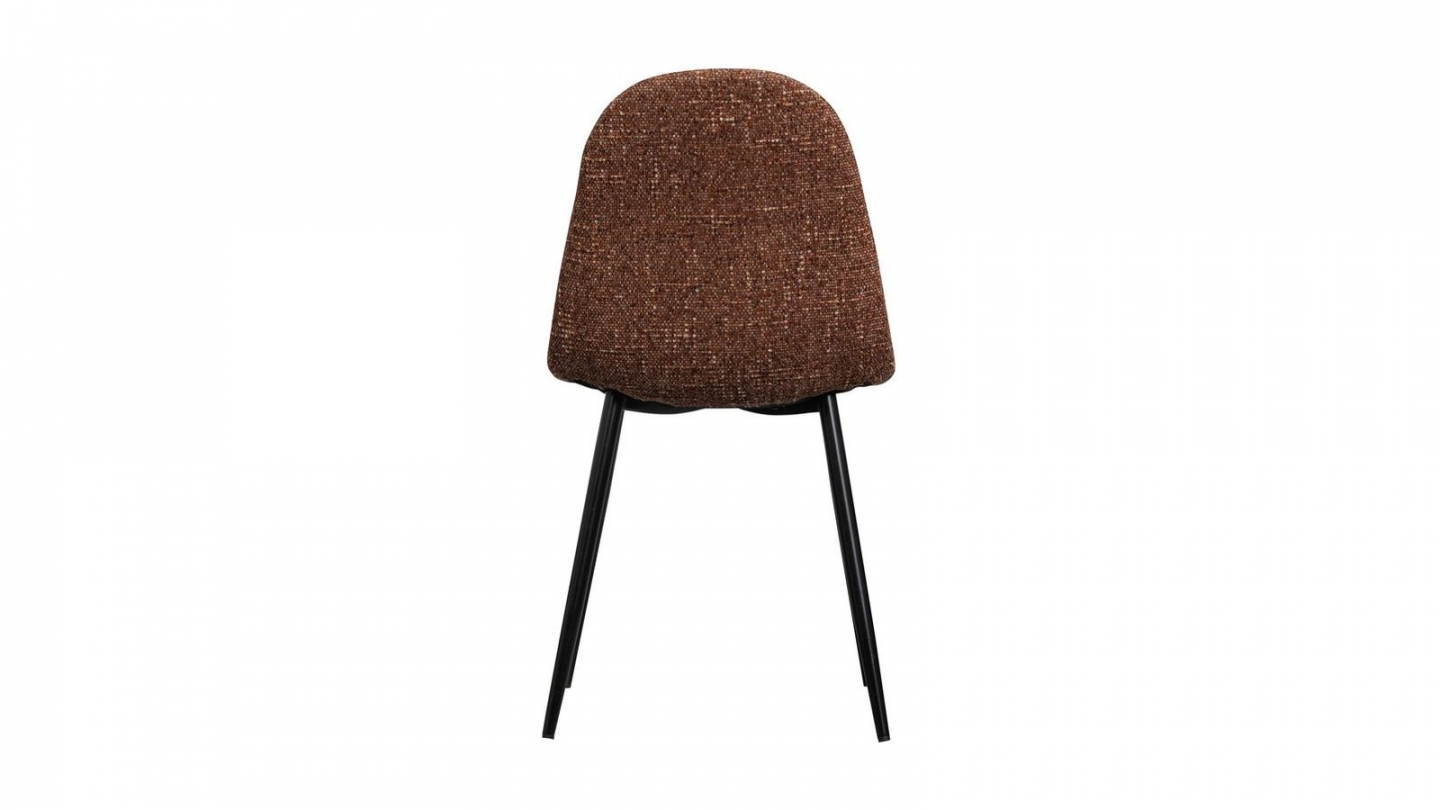 Lot de 2 chaises de salle à manger en tissu chenille marron - Marije