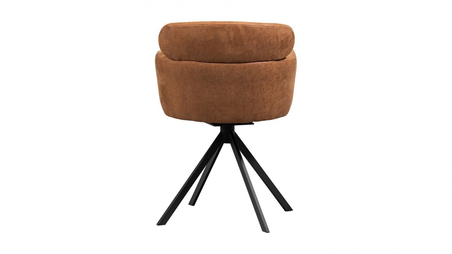 Fauteuil de table pivotant en simili cognac - Fenne