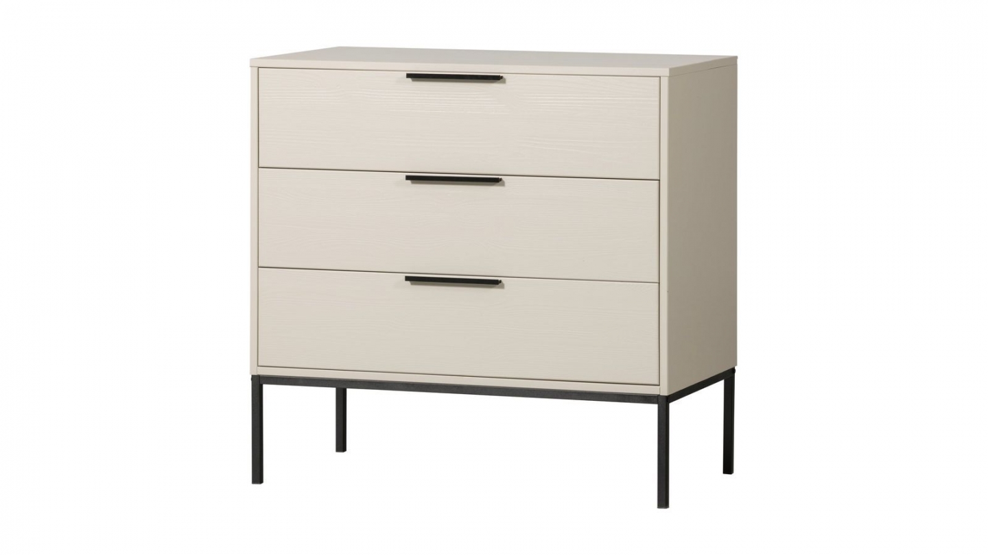 Commode 3 tiroirs en bois FSC beige 94 cm - Adam