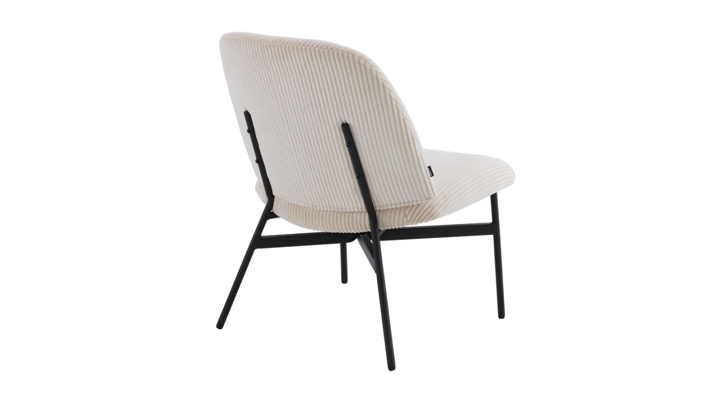 Fauteuil en velours côtelé beige - Petra