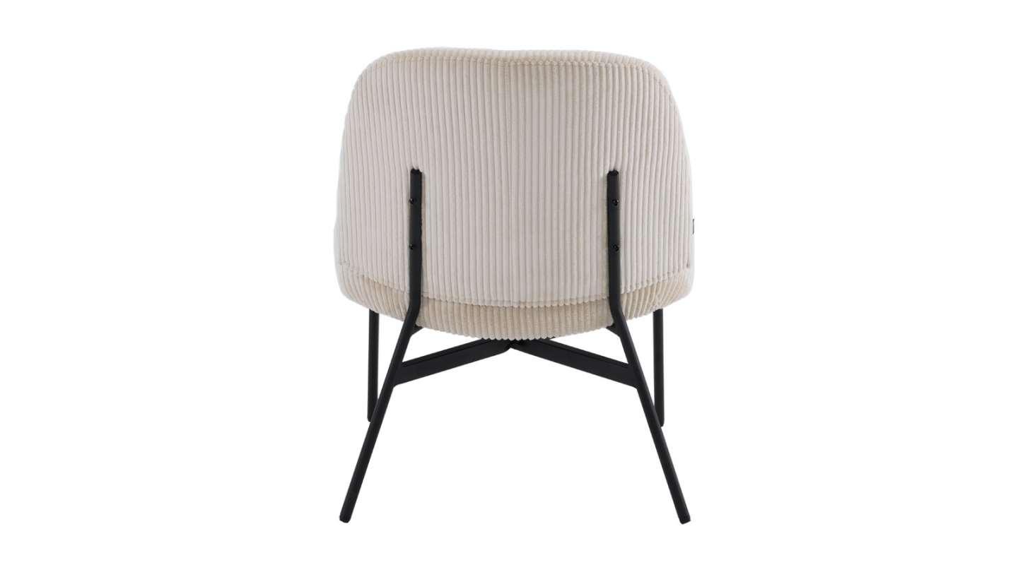 Fauteuil en velours côtelé beige - Petra