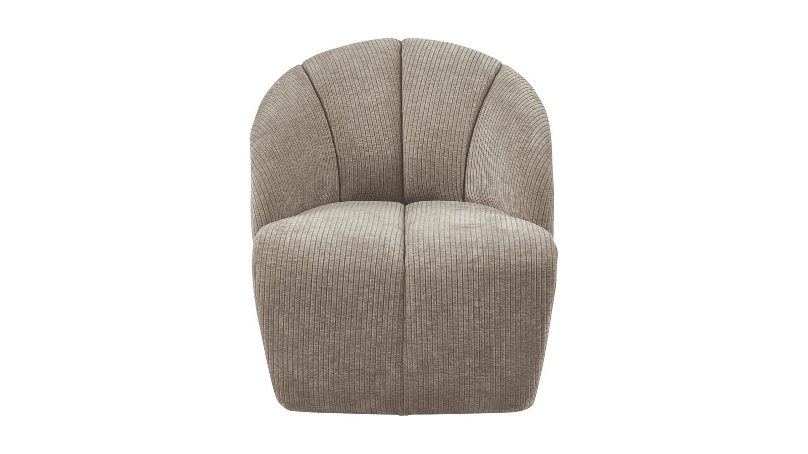 Fauteuil pivotant en velours côtelé beige - Mojo